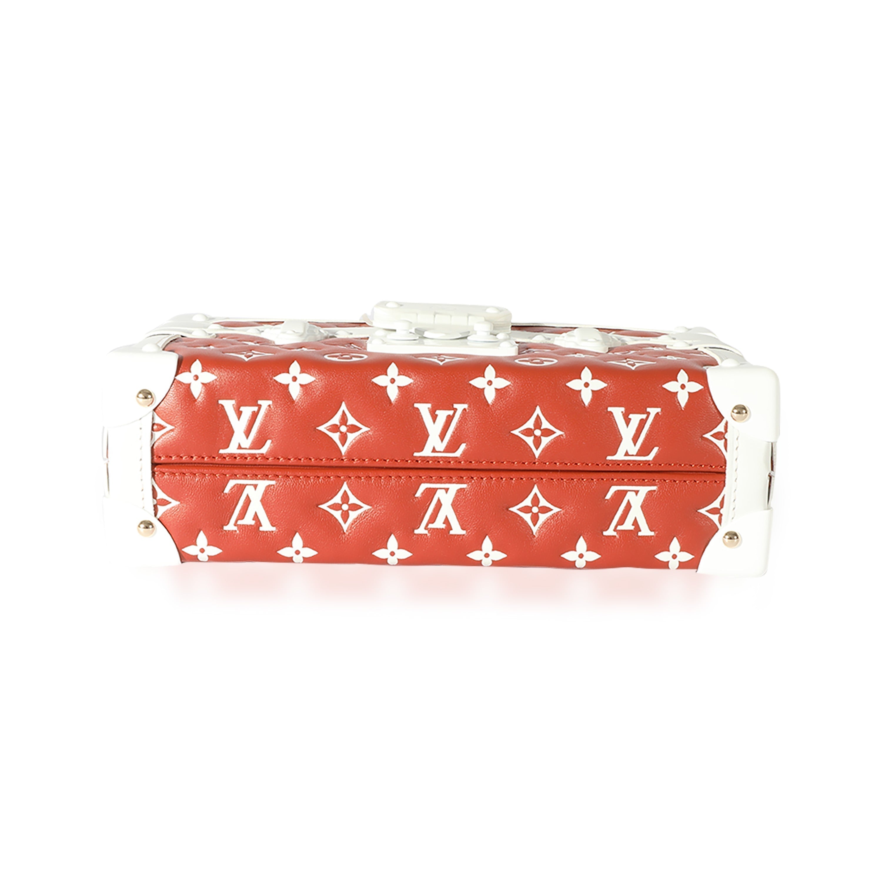Louis Vuitton Terracotta & White Monogram Embossed Lambskin Petite Malle