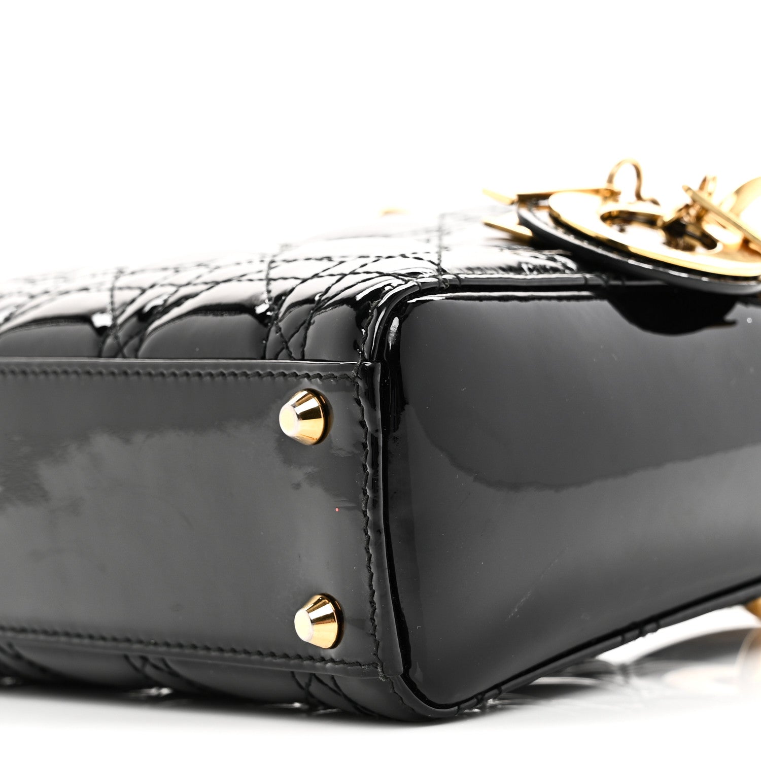 Christian Dior Patent Cannage Mini Lady Dior Black