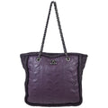 Chanel 2013-2014 Purple Lambskin Knit Tote Handbag