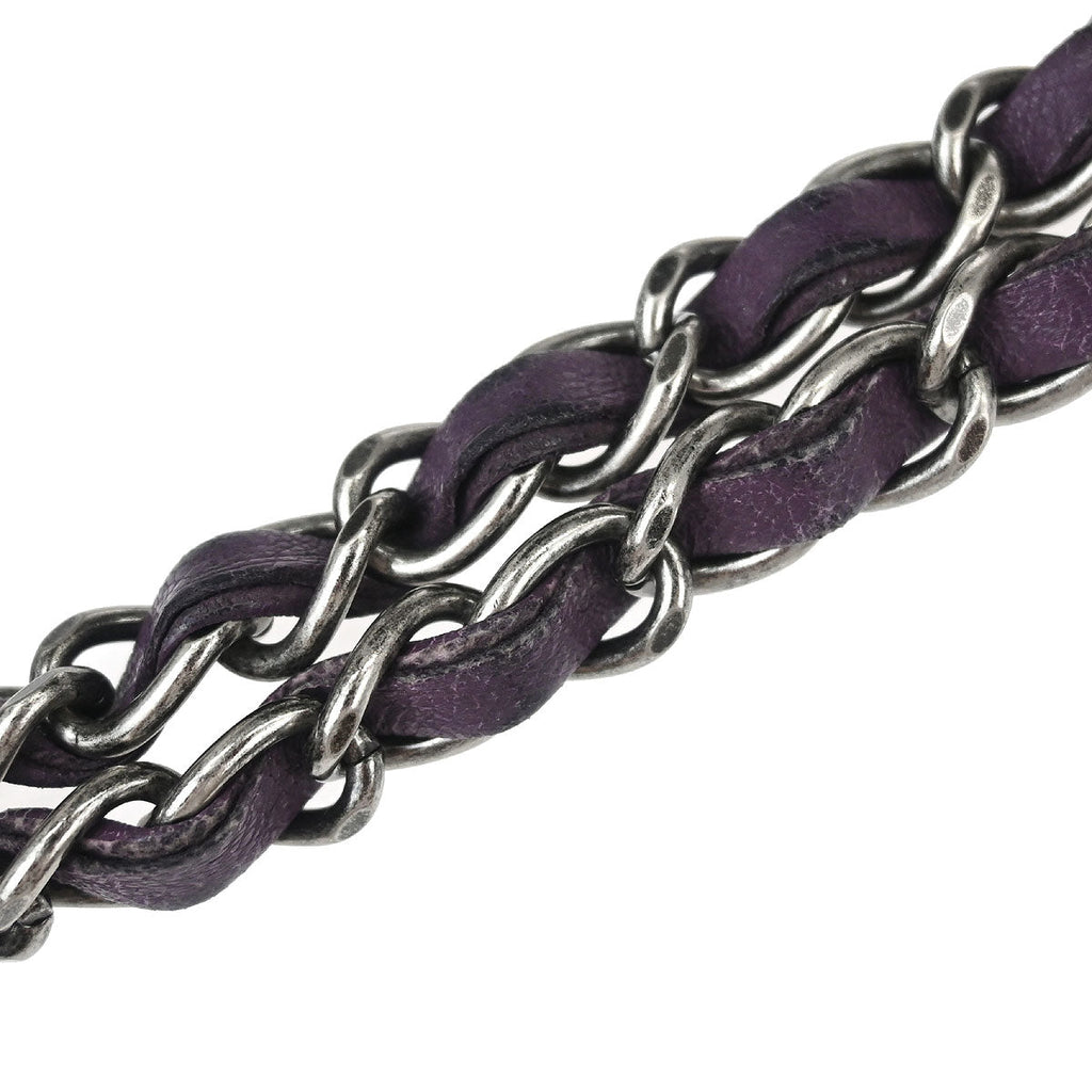 Chanel 2013-2014 Purple Lambskin Knit Tote Handbag