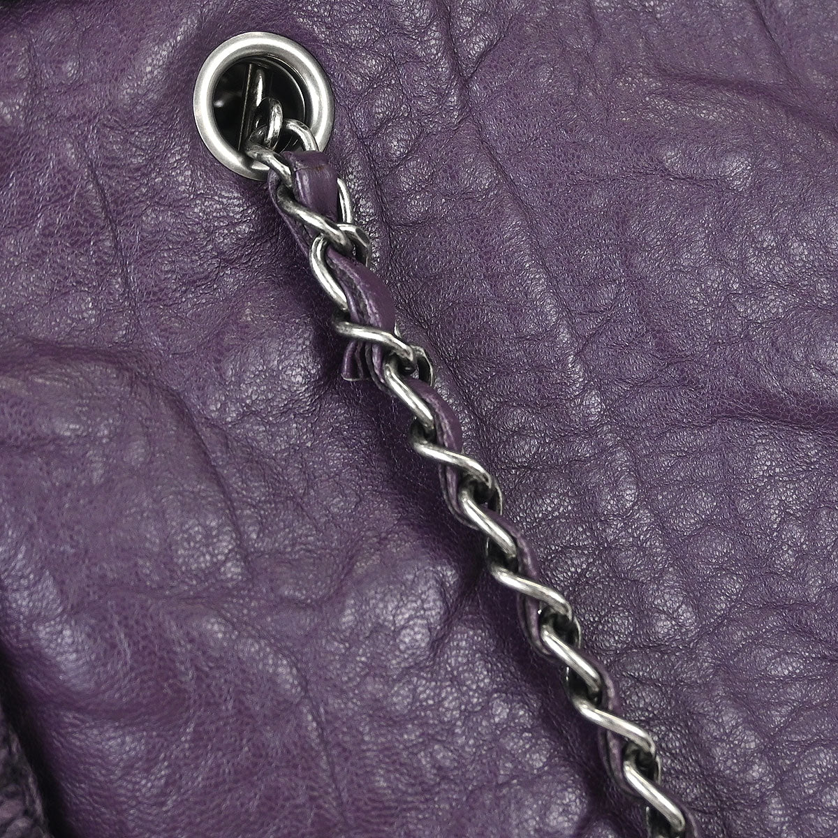 Chanel 2013-2014 Purple Lambskin Knit Tote Handbag