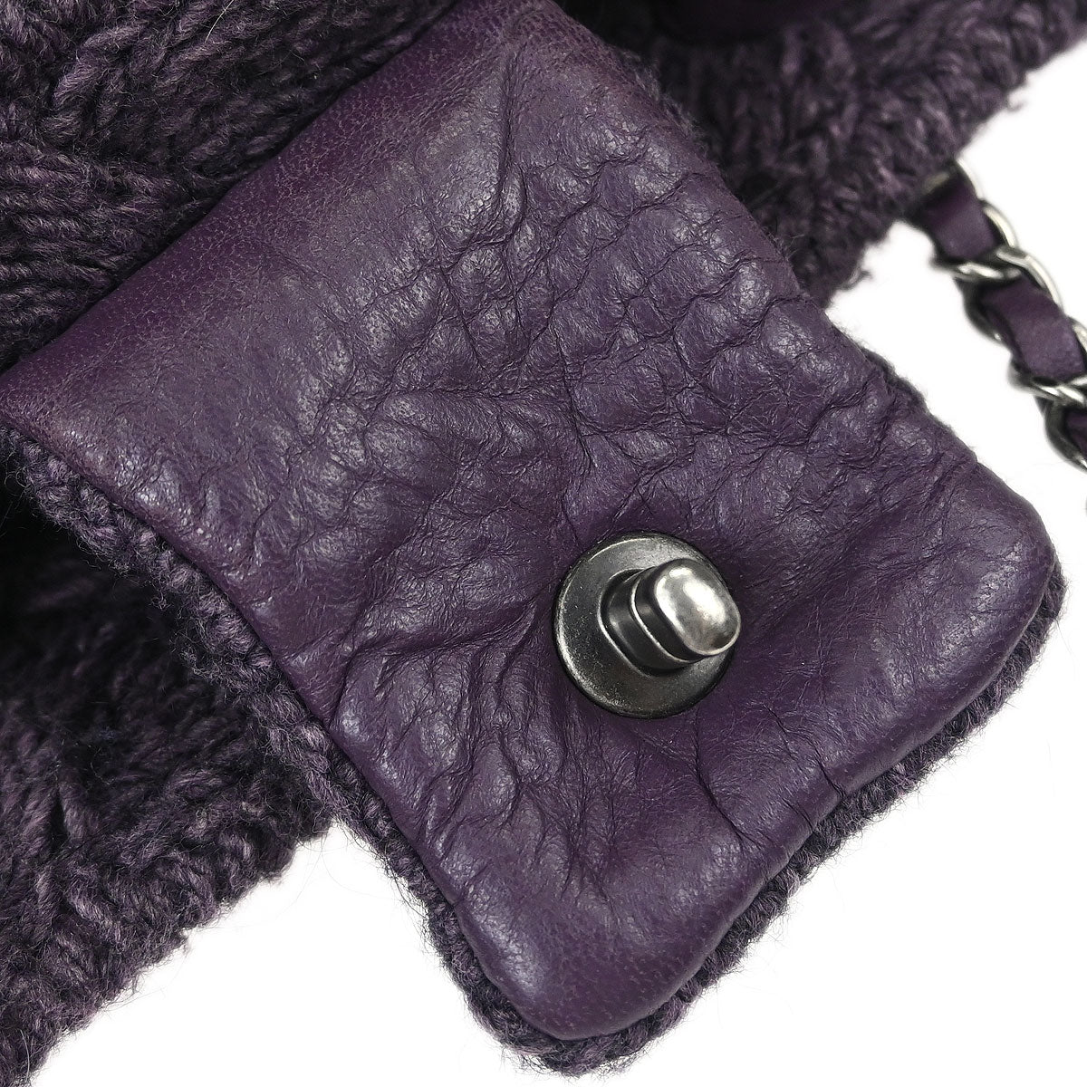 Chanel 2013-2014 Purple Lambskin Knit Tote Handbag