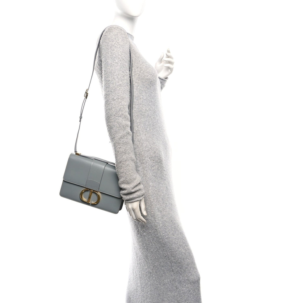 Christian Dior Box Calfskin 30 Montaigne Flap Bag Gray