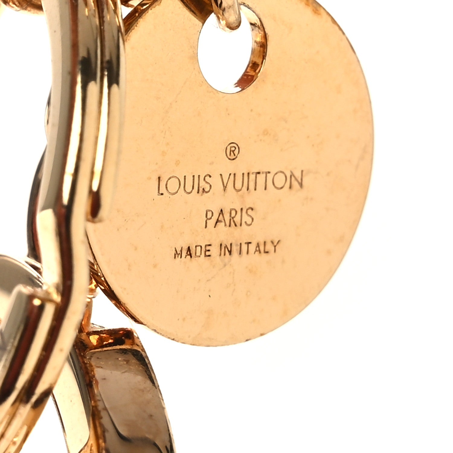 Louis Vuitton LV Circle Bag Charm Key Holder Gold