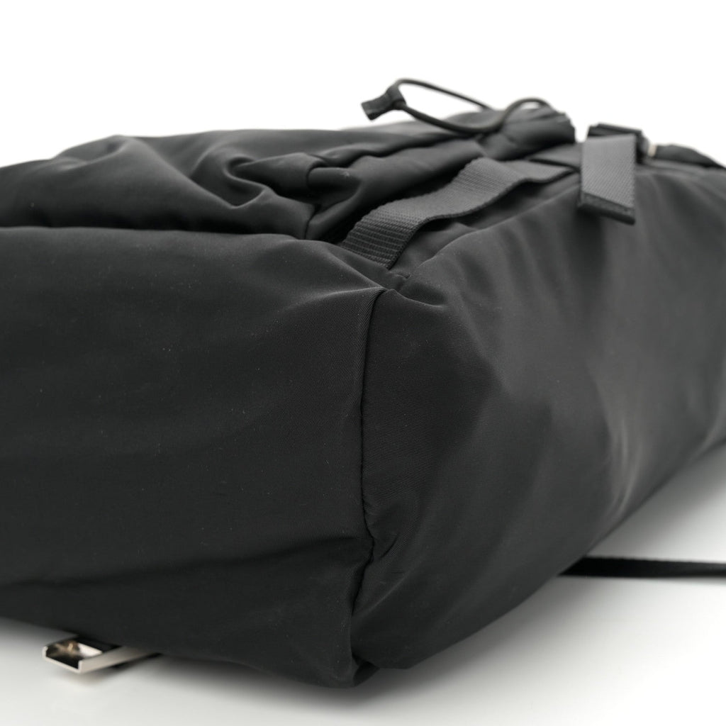Prada Tessuto Nylon Montagna Double Buckle Backpack Black
