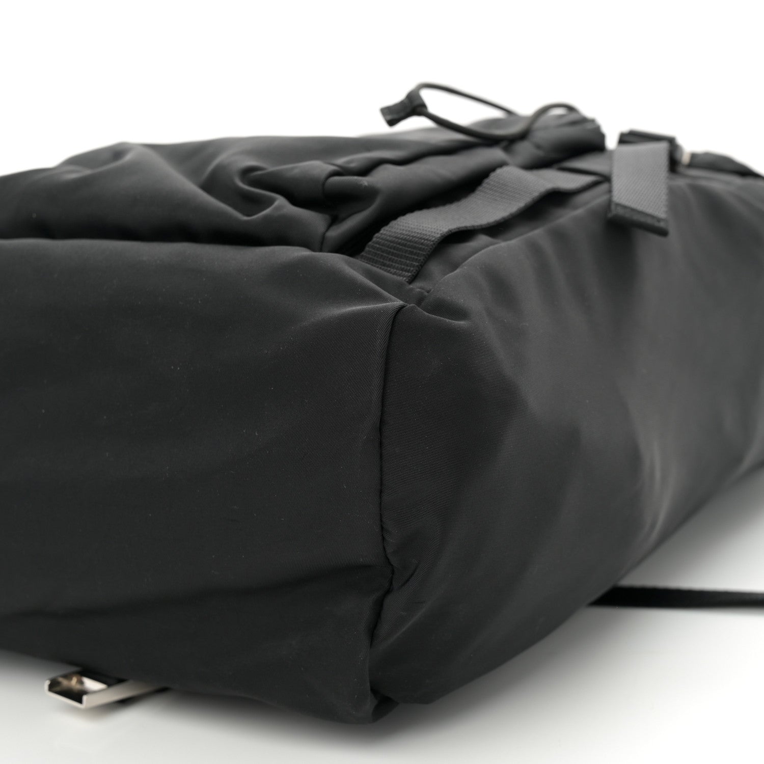 Prada Tessuto Nylon Montagna Double Buckle Backpack Black