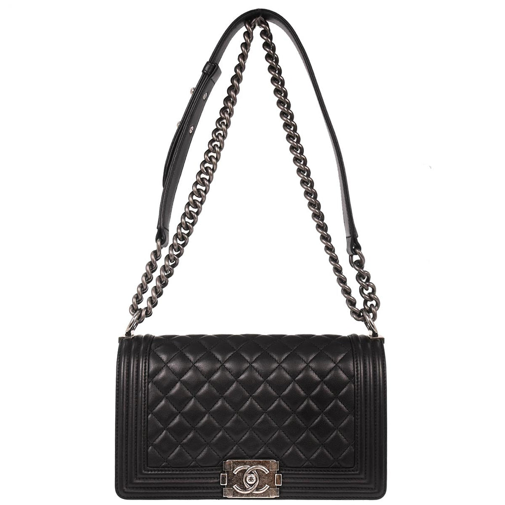 Boy Chanel 2017 Black Lambskin Medium Shoulder Bag