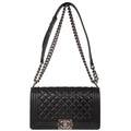 Boy Chanel 2017 Black Lambskin Medium Shoulder Bag