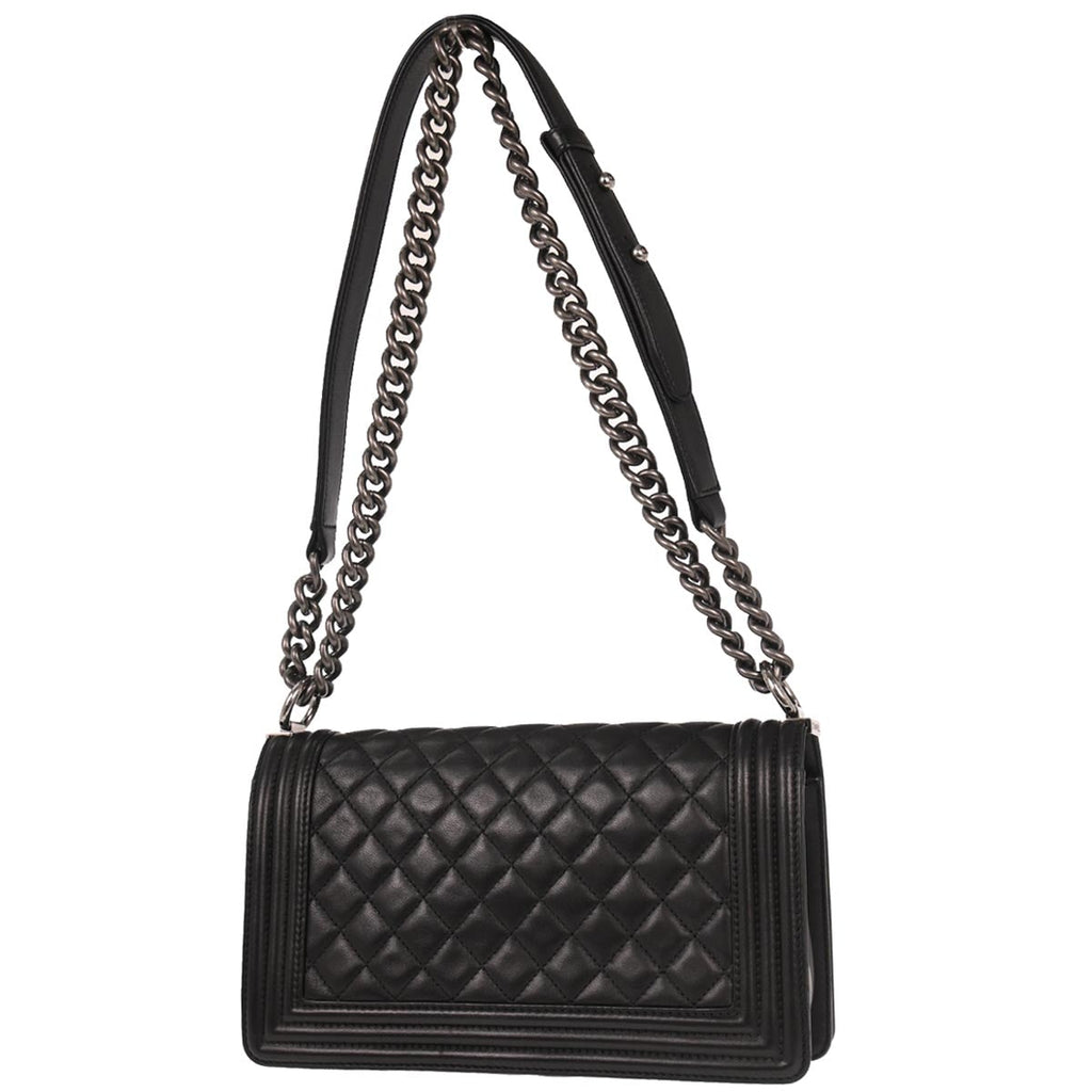 Boy Chanel 2017 Black Lambskin Medium Shoulder Bag