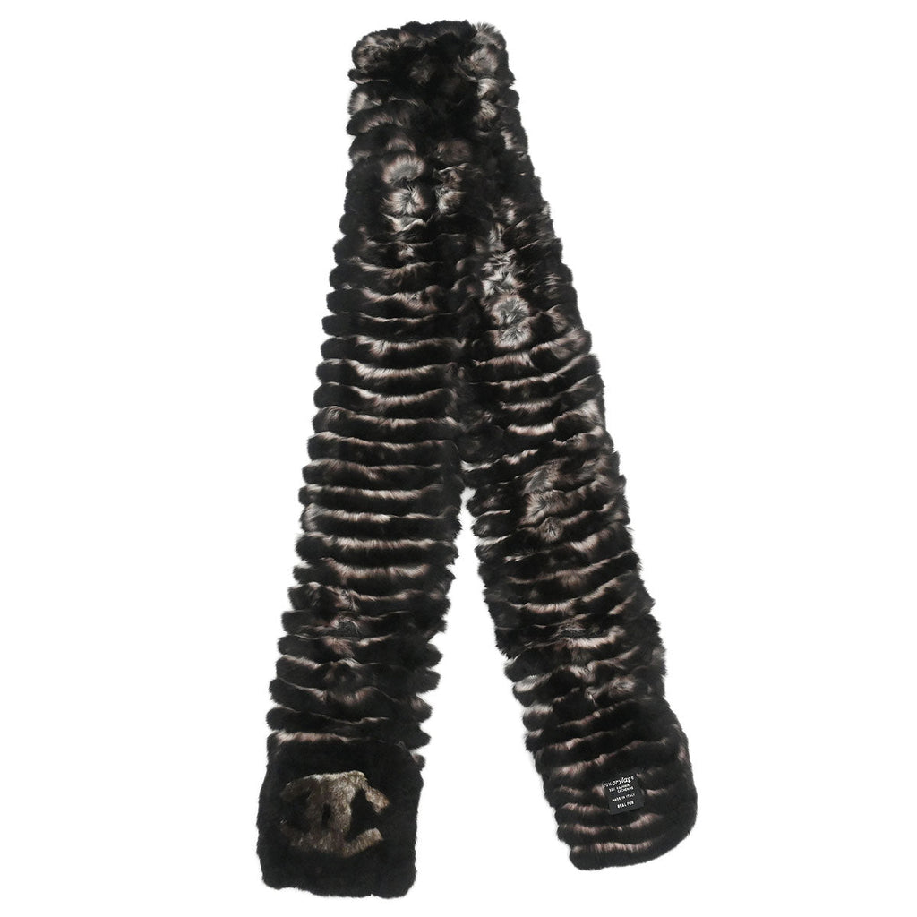 Chanel Orylag Shawl Muffler Stole Brown Small Good
