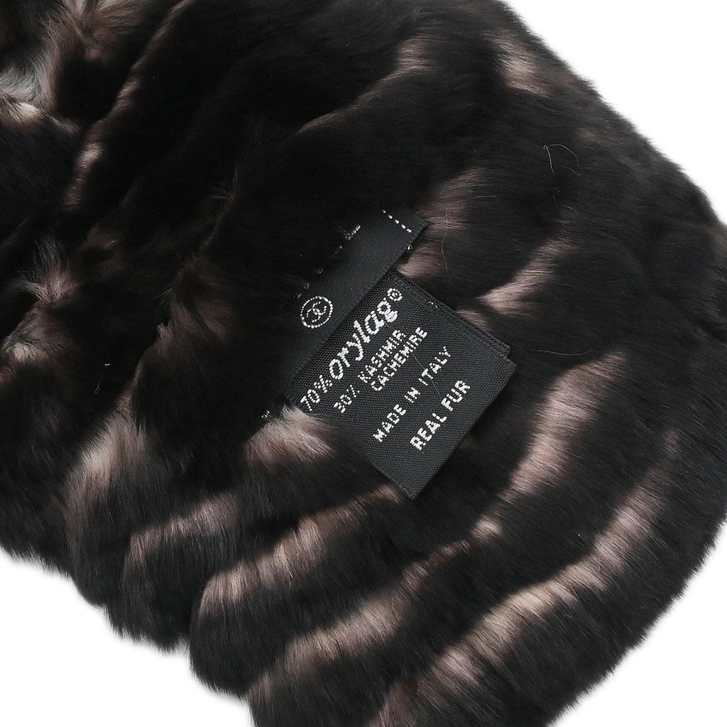 Chanel Orylag Shawl Muffler Stole Brown Small Good