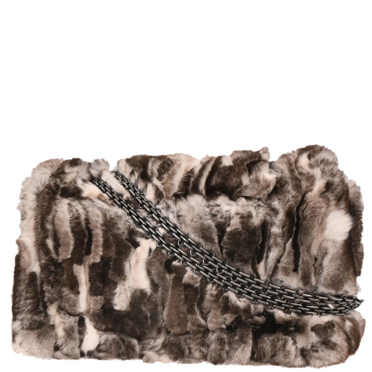 Chanel * 2017 Brown Orylag Fur 2.55 Classic Double Flap Shoulder Bag