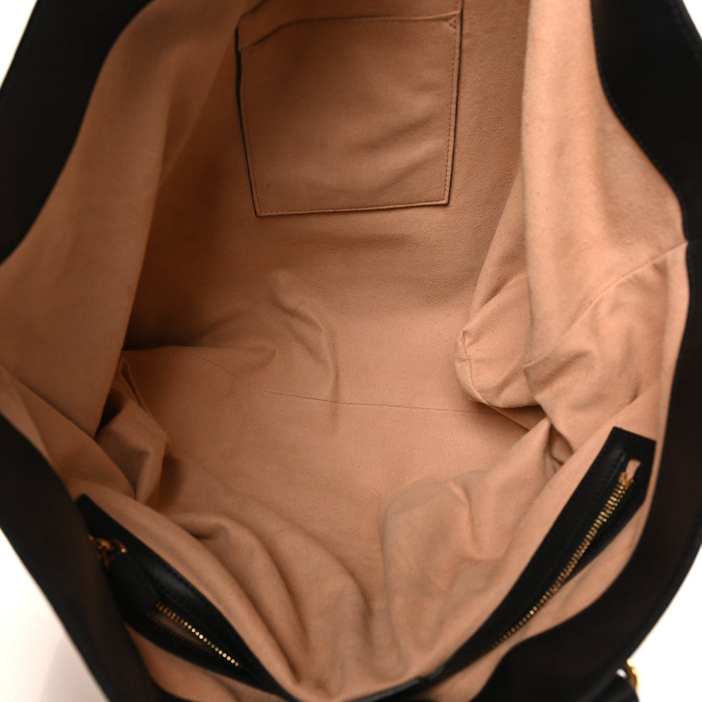 Gucci Soft GG Supreme Monogram Bees Medium Crossbody Tote Beige Oro Black