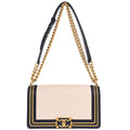 Boy Chanel 2018-2019 White Lambskin Chevron Medium Shoulder Bag