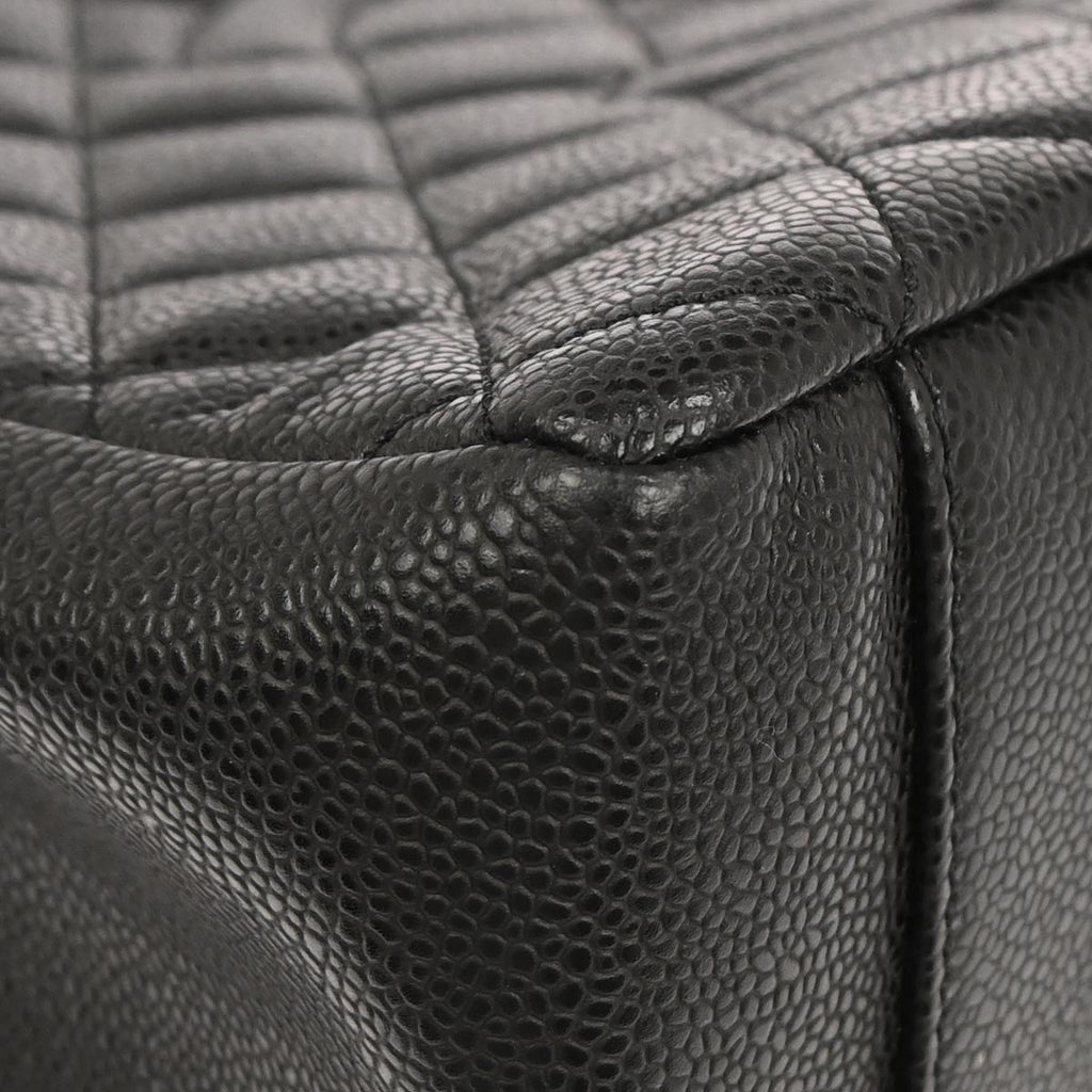Chanel 2011 Black Caviar Skin Grand Shopping Tote GST Chain Handbag