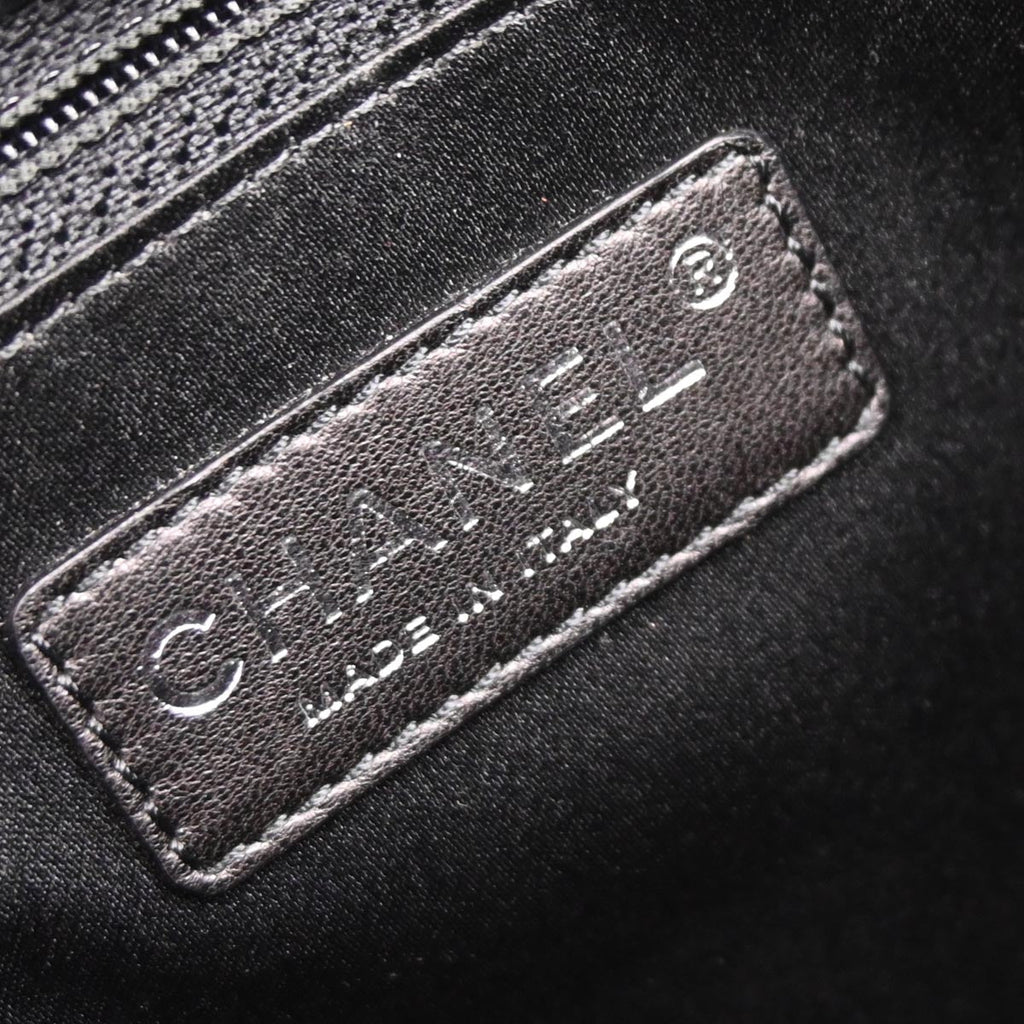 Chanel 2011 Black Caviar Skin Grand Shopping Tote GST Chain Handbag