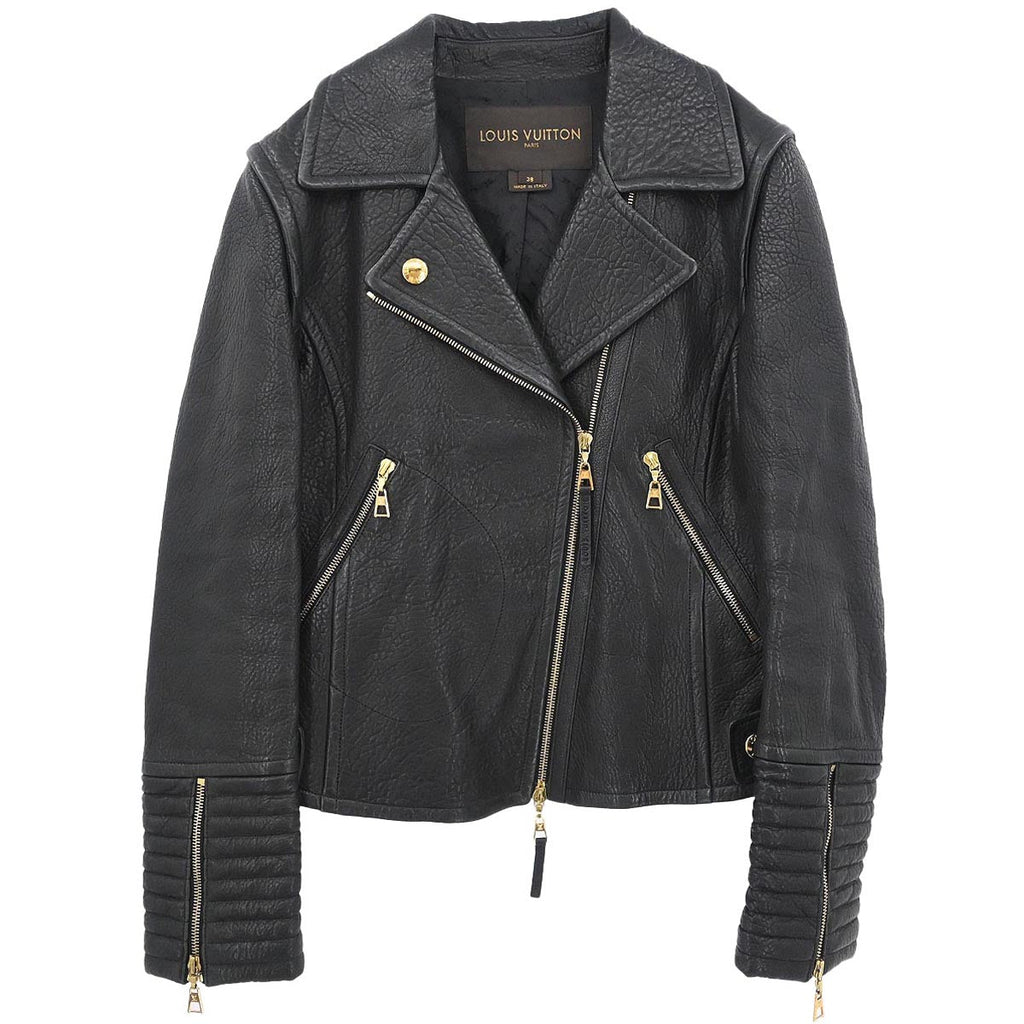 Louis Vuitton 2012 Single Breasted Lambskin Jacket Black #38