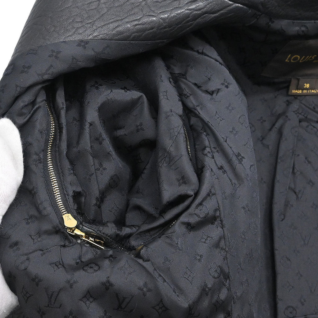 Louis Vuitton 2012 Single Breasted Lambskin Jacket Black #38