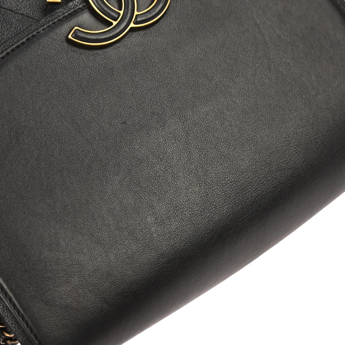 Chanel 2017-2018 Black Calfskin Coco Curve 2way Shoulder Handbag