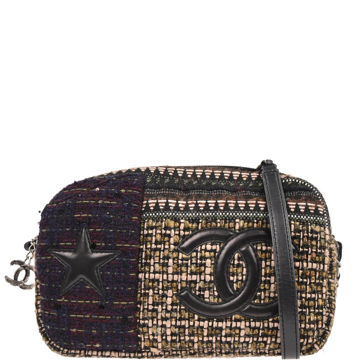 Chanel 2014 Black Tweed Shoulder Bag