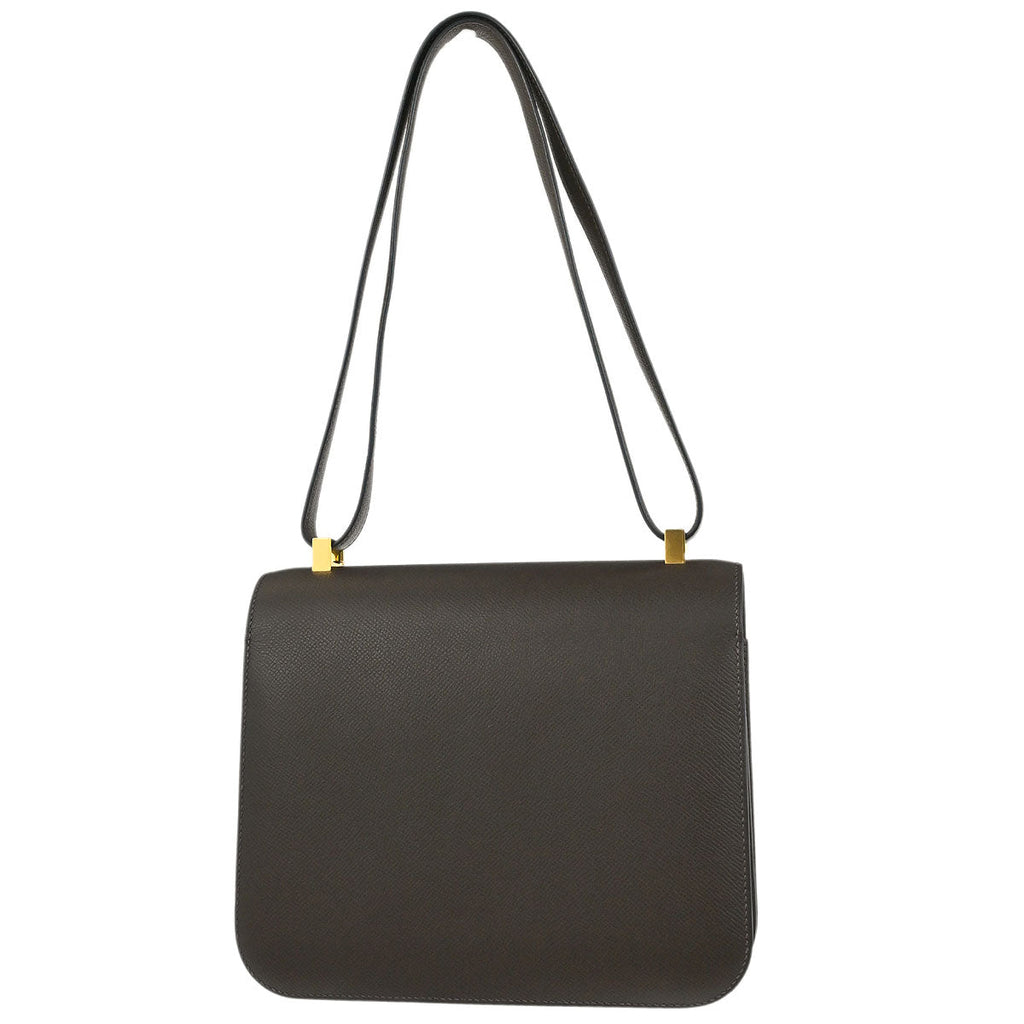 Hermes Moka Epsom Constance 23 Shoulder Bag