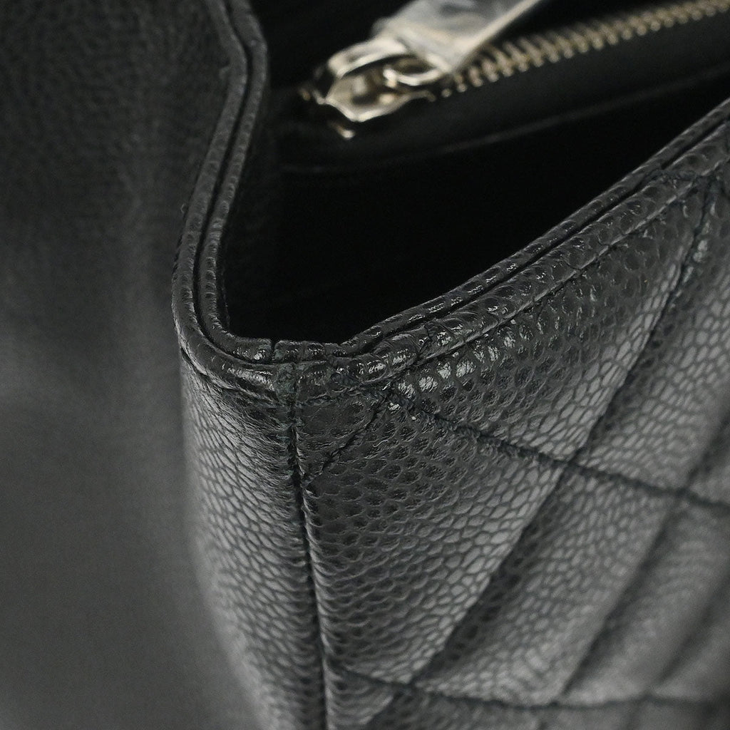 Chanel 2013-2014 Black Caviar Skin Grand Shopping Tote GST Chain Handbag