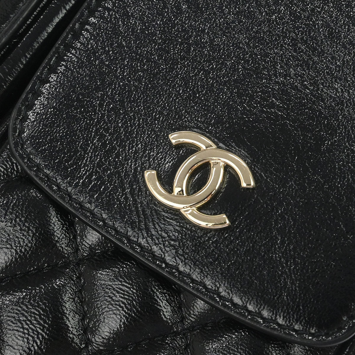 Chanel 2019 Black Calfskin Double Pocket Flap Shoulder Bag