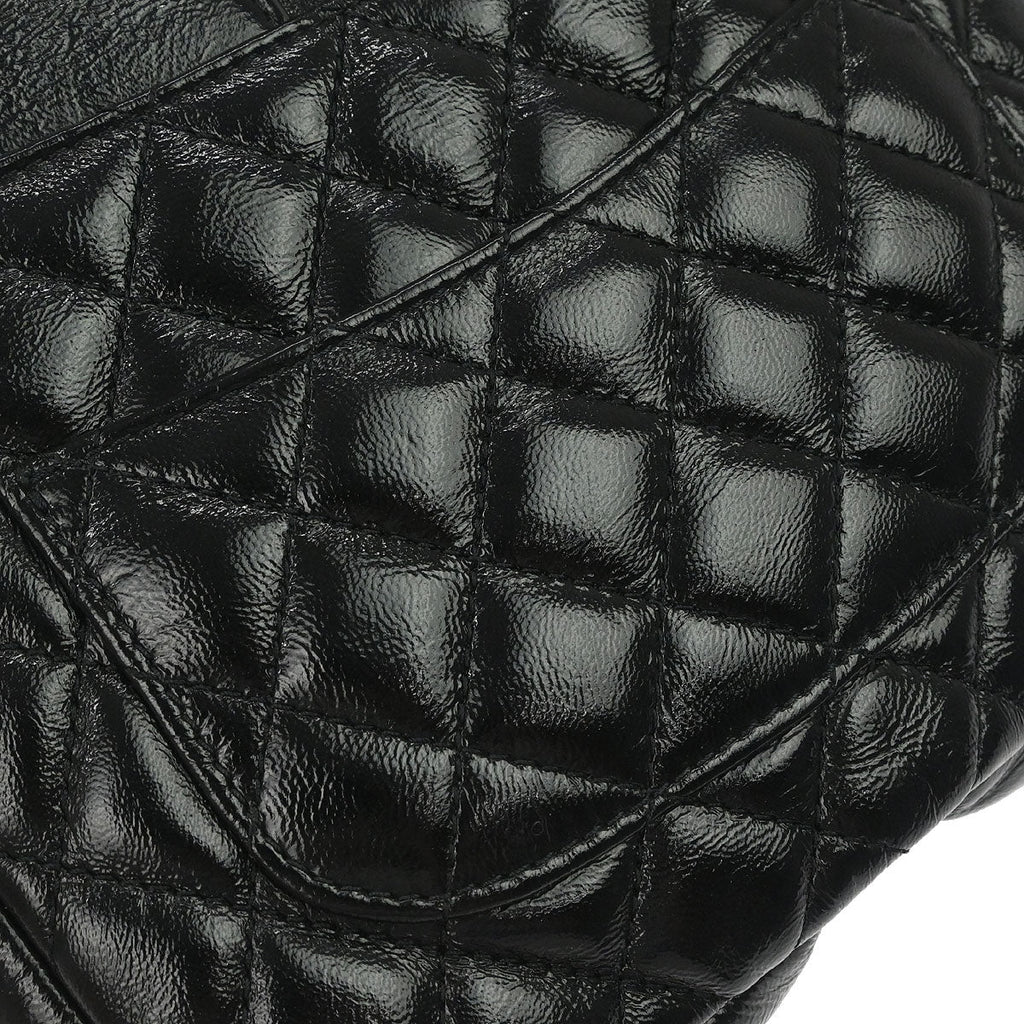 Chanel 2019 Black Calfskin Double Pocket Flap Shoulder Bag