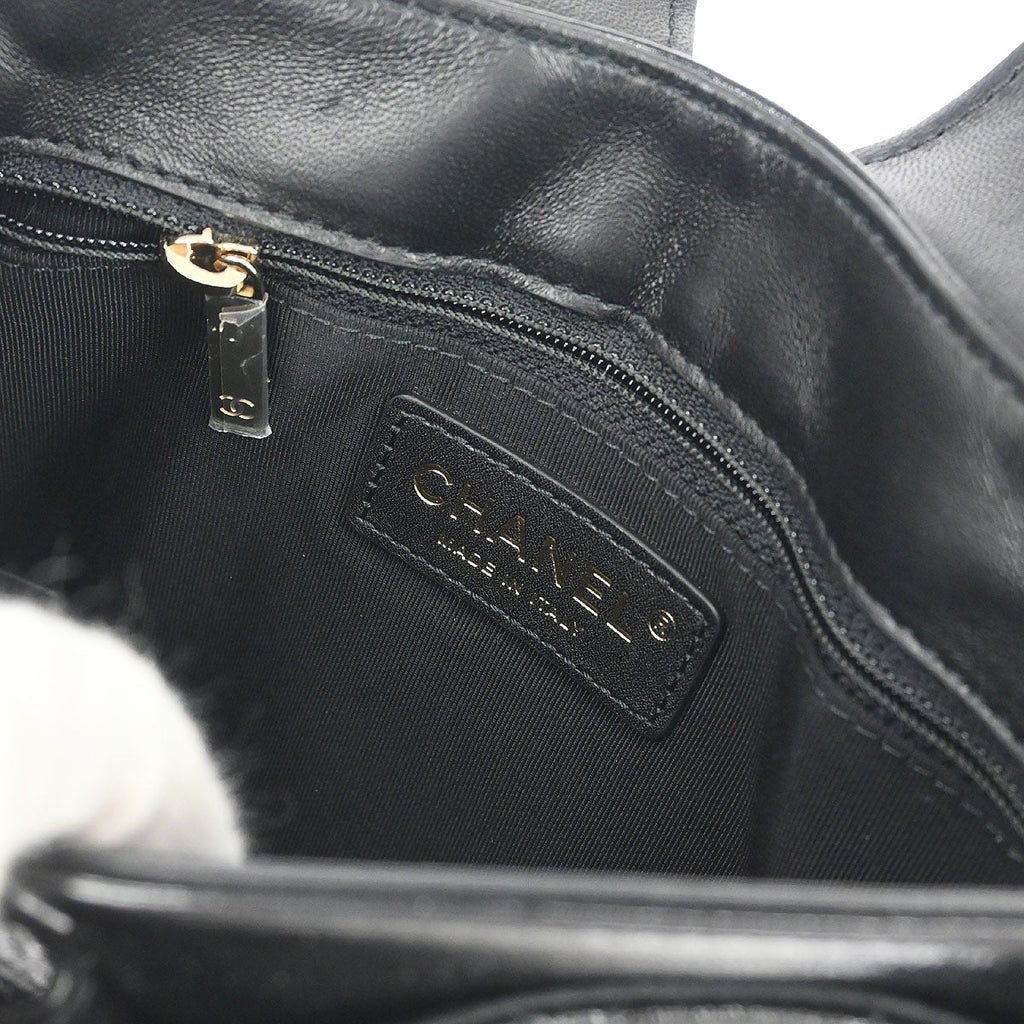 Chanel 2019 Black Calfskin Double Pocket Flap Shoulder Bag