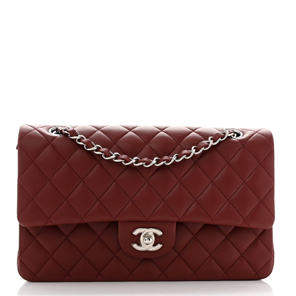 Chanel Lambskin Quilted Medium Double Flap Burgundy