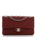 Chanel Lambskin Quilted Medium Double Flap Burgundy