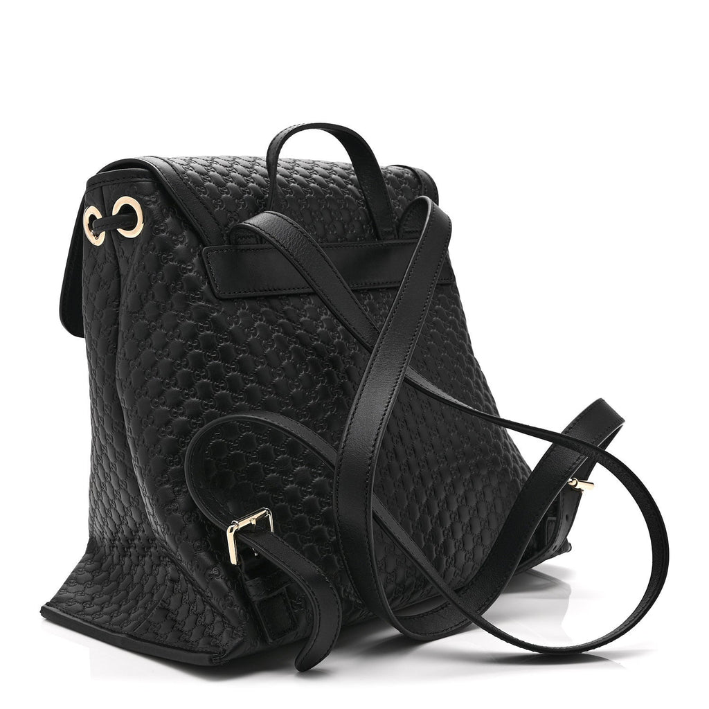 Gucci Microguccissima Drawstring Backpack Black