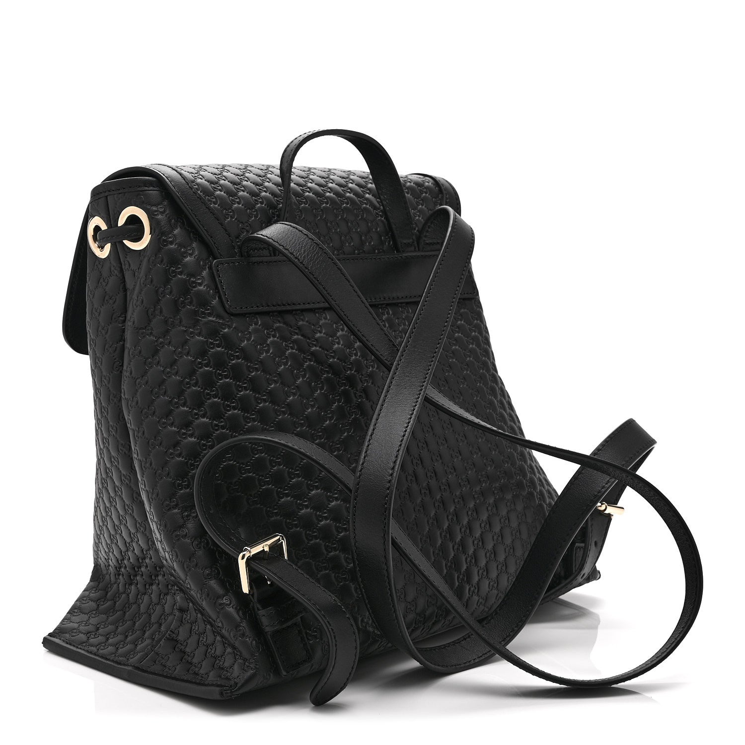 Gucci Microguccissima Drawstring Backpack Black