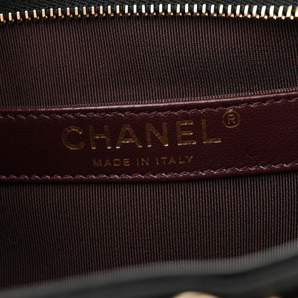 Chanel Lambskin Chain Frame Shoulder Bag Black