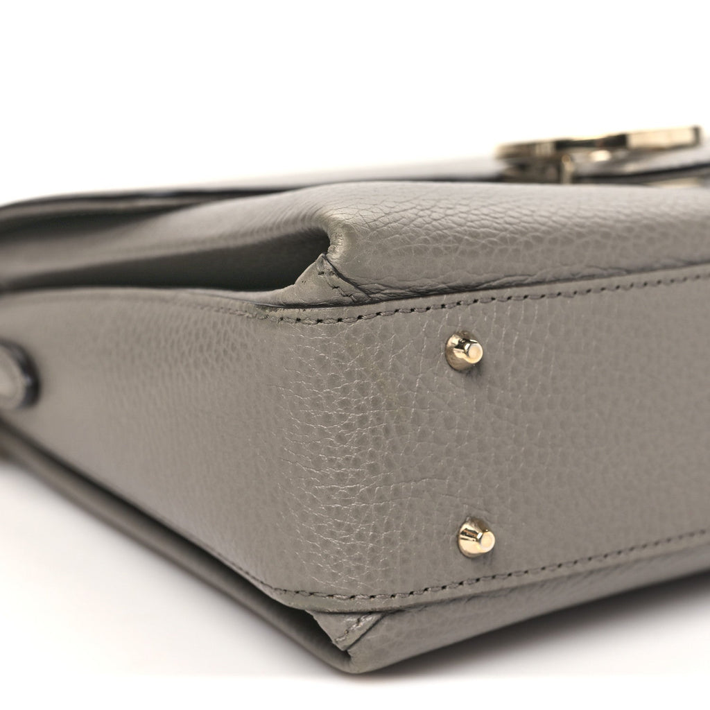 Gucci Dollar Calfskin Interlocking G Top Handle Shoulder Bag Loess