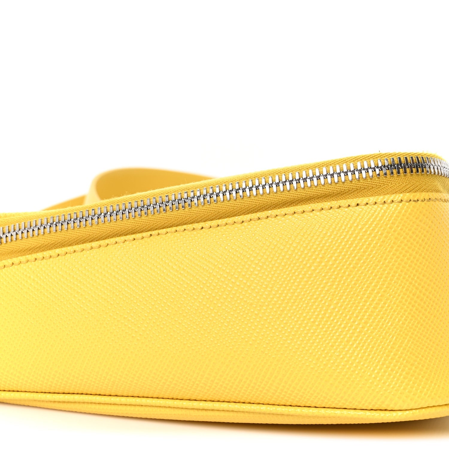 Prada Saffiano Triangle Shoulder Belt Bag Sunny Yellow