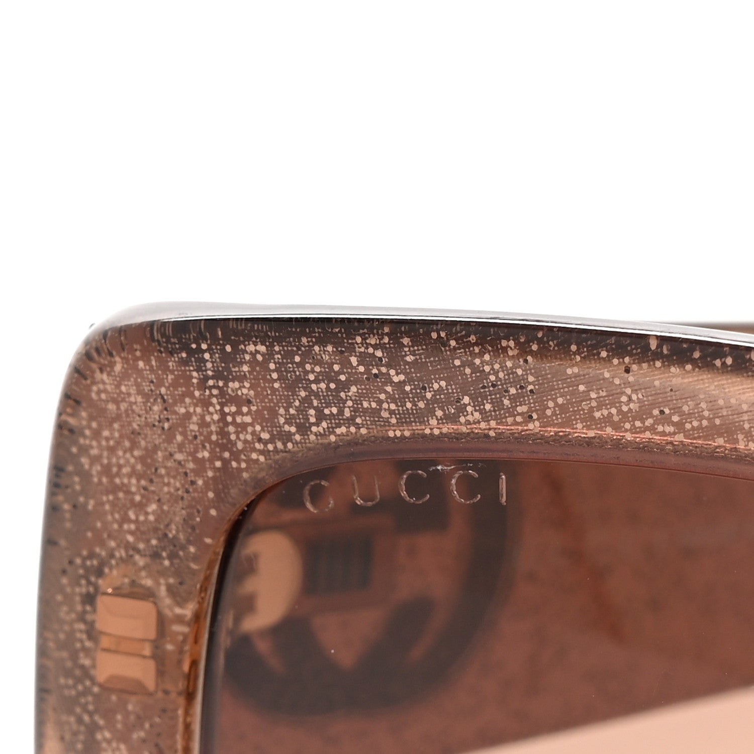Gucci Glitter Acetate Square Frame Sunglasses GG3814S Brown