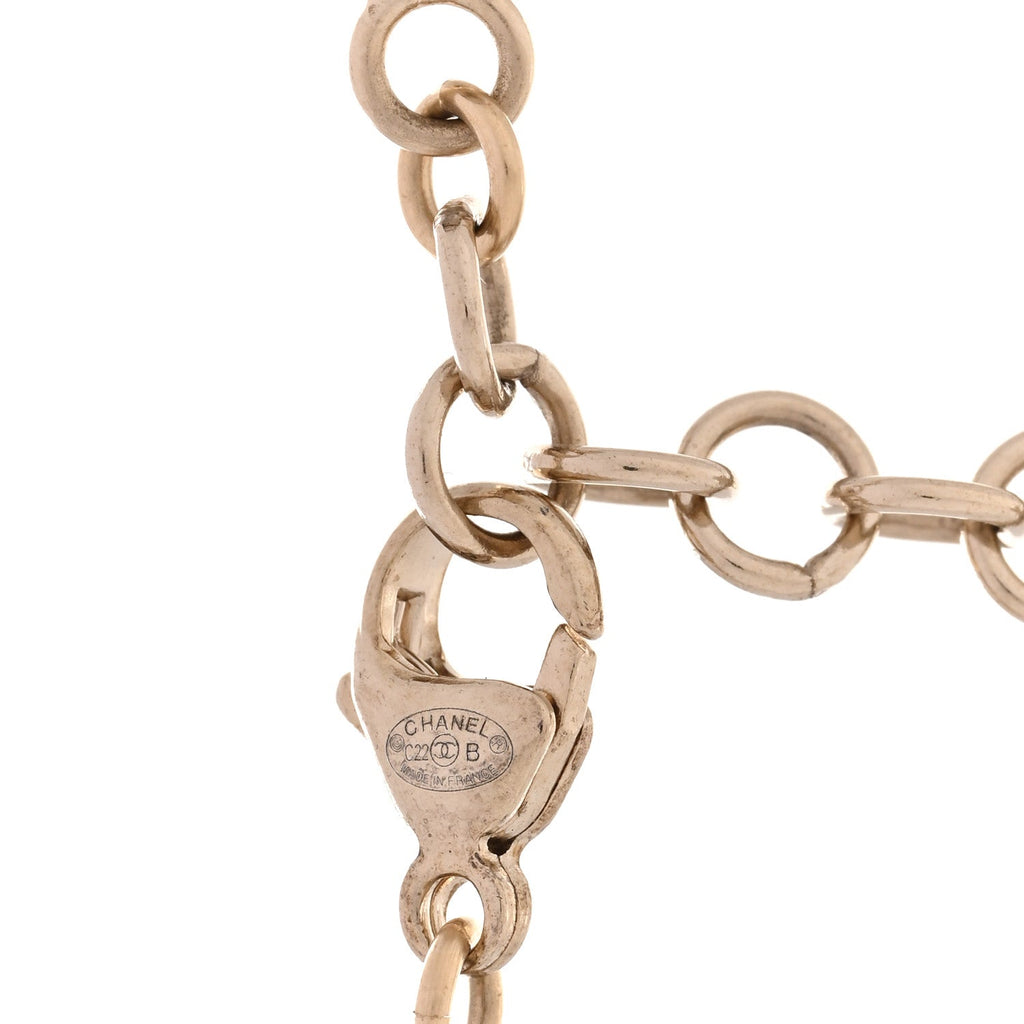 Crystal CC Pendant Choker Gold Pink