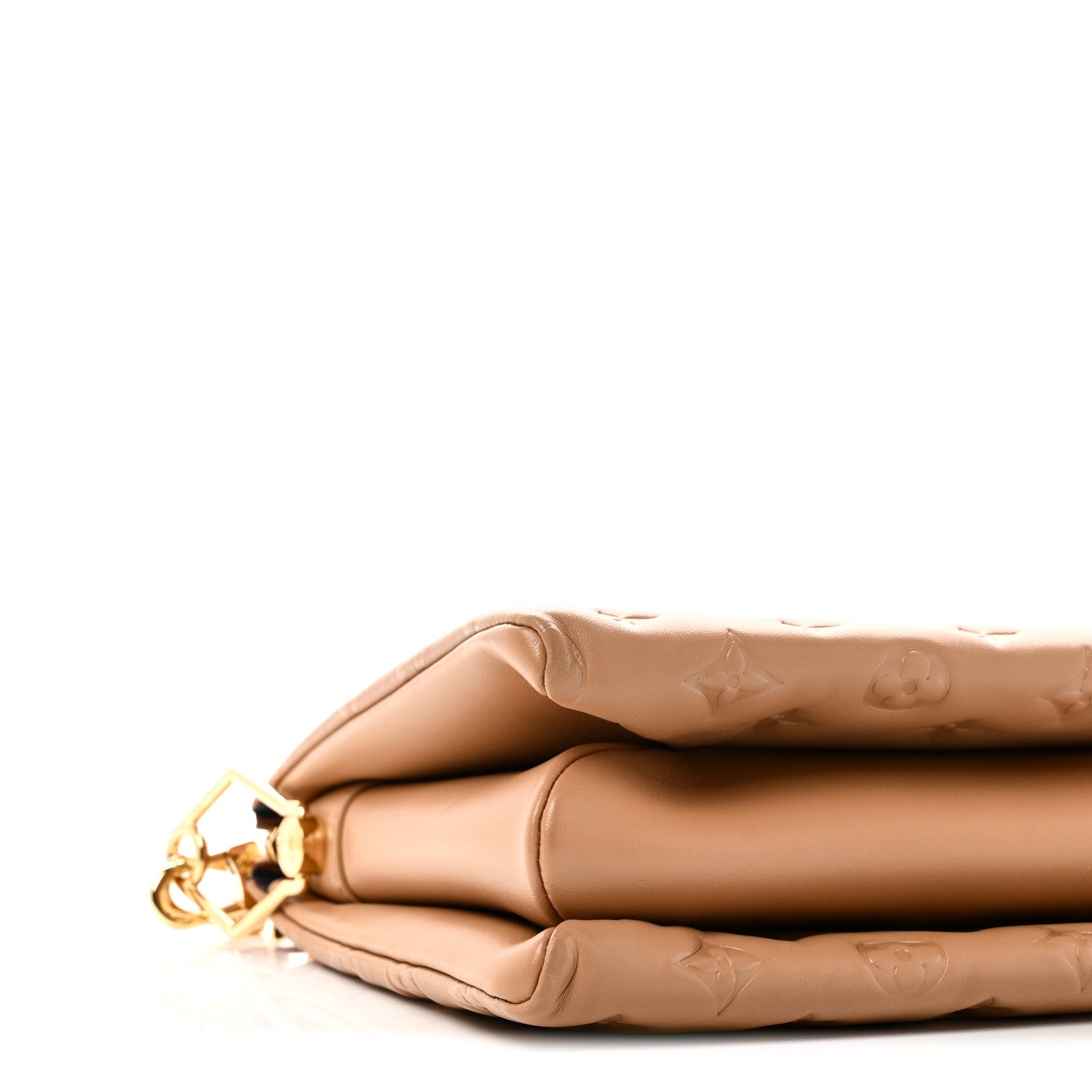 Louis Vuitton Lambskin Embossed Monogram Coussin PM Camel