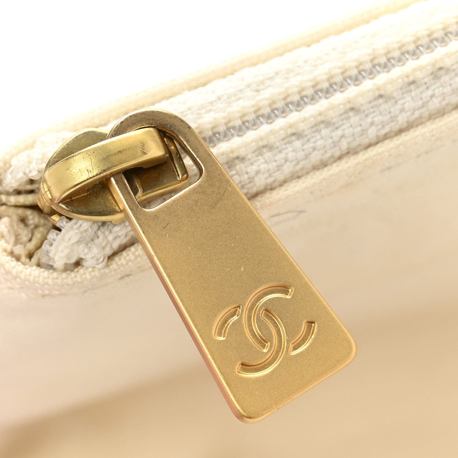 Nylon CC Cosmetic Pouch White