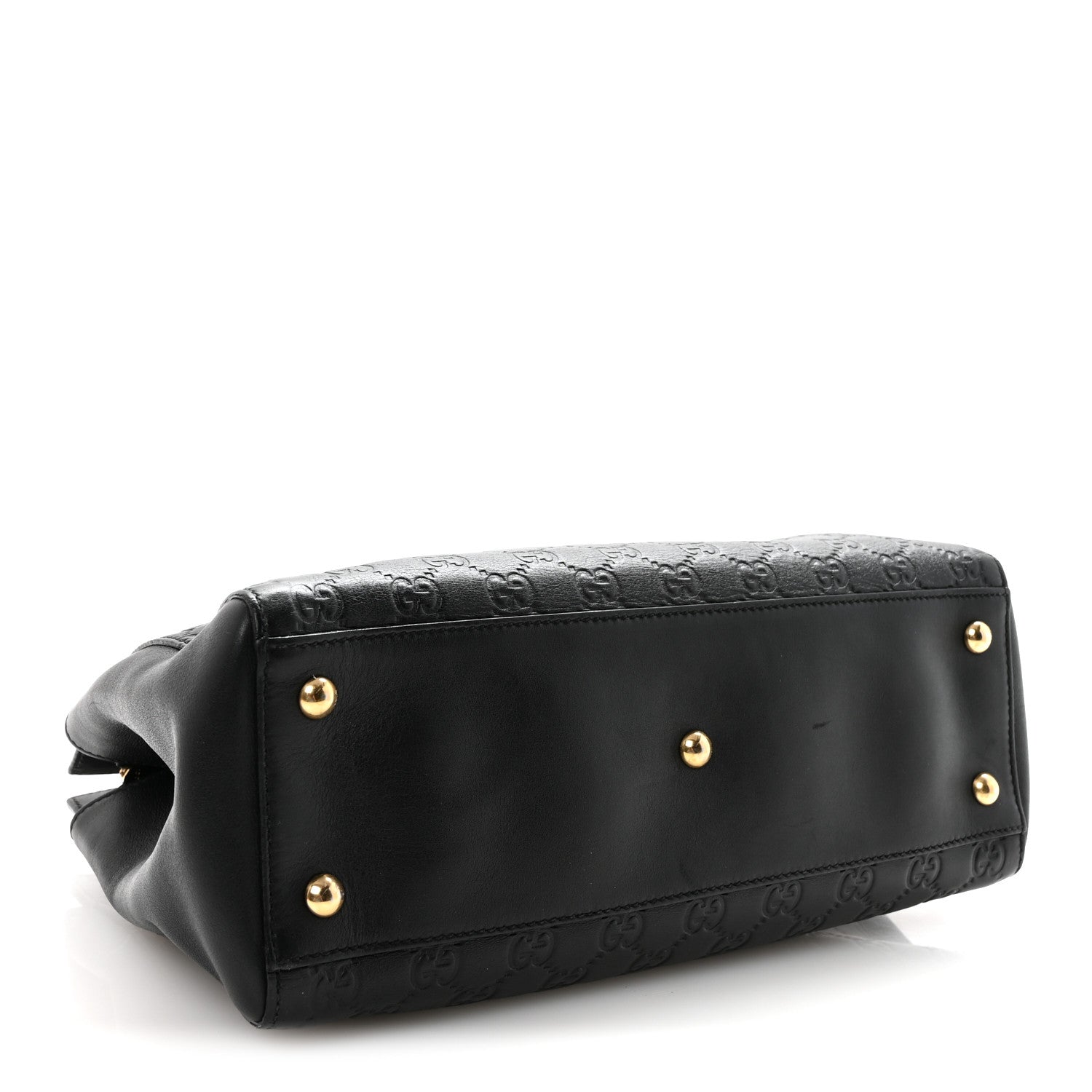 Gucci Guccissima Signature Medium Shoulder Tote Bag Black
