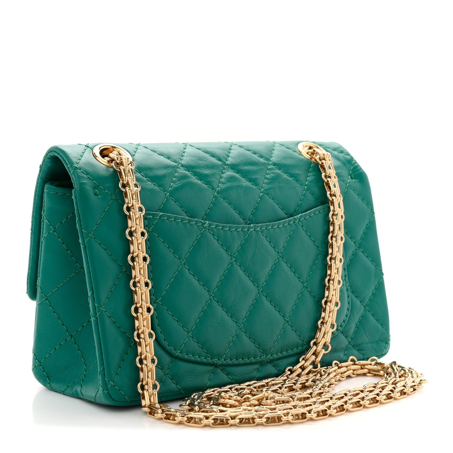 Chanel Aged Calfskin Quilted 2.55 Reissue Mini Flap Green