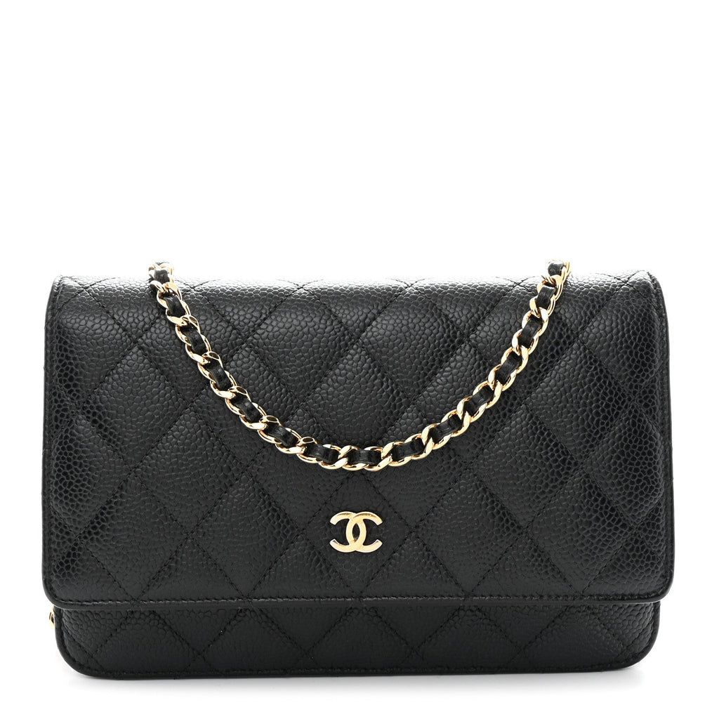 Chanel Caviar Quilted Wallet on Chain WOC Black