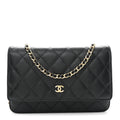 Chanel Caviar Quilted Wallet on Chain WOC Black