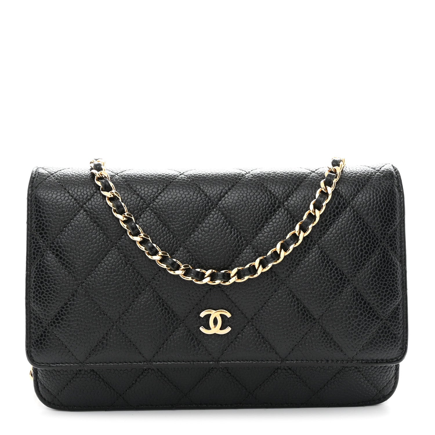 Chanel Caviar Quilted Wallet on Chain WOC Black