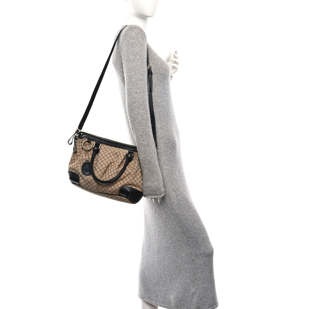 Gucci Diamante Medium Sukey Top Handle Bag Beige Black