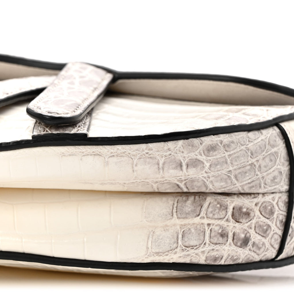 Christian Dior Niloticus Crocodile Himalaya Mini Saddle Bag Latte
