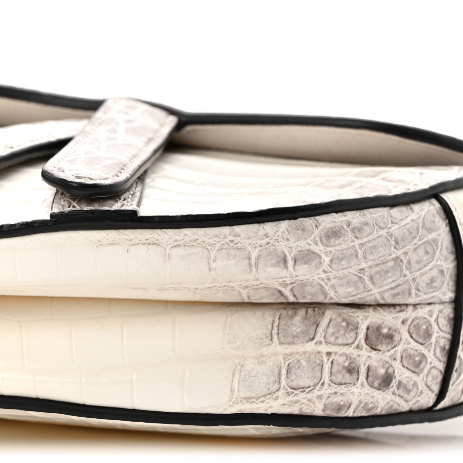 Christian Dior Niloticus Crocodile Himalaya Mini Saddle Bag Latte