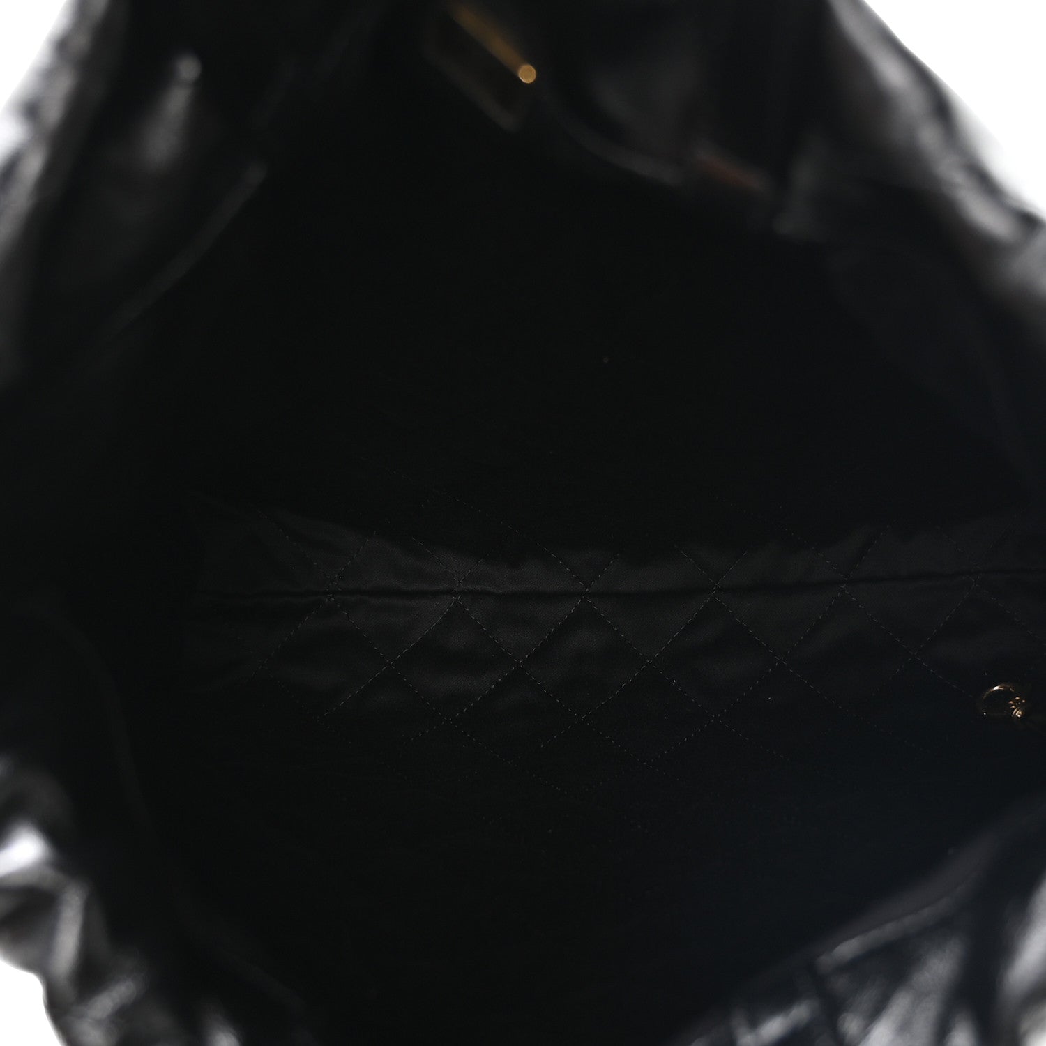 Chanel Shiny Calfskin Quilted Chanel 22 Backpack Black