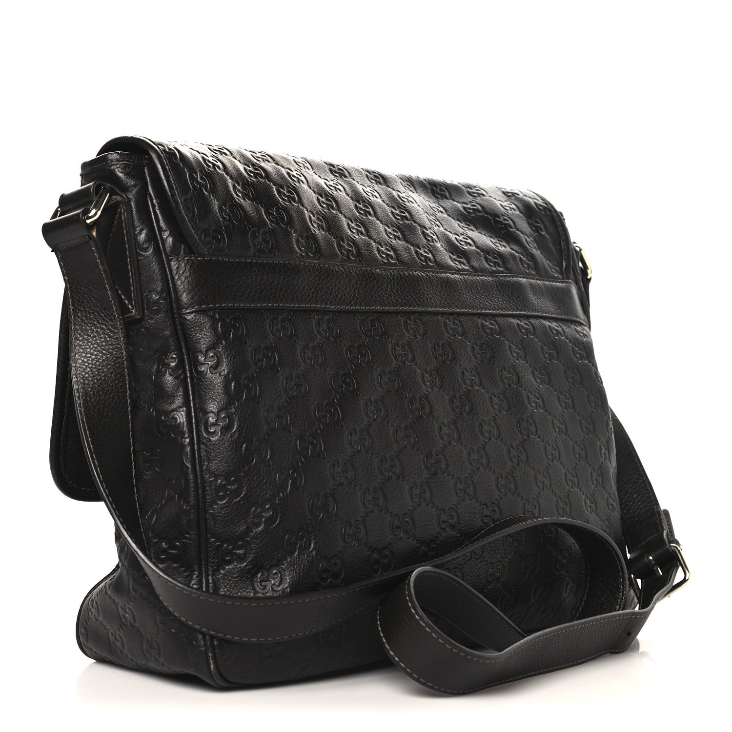Gucci Guccissima Medium Flap Messenger Bag Chocolate